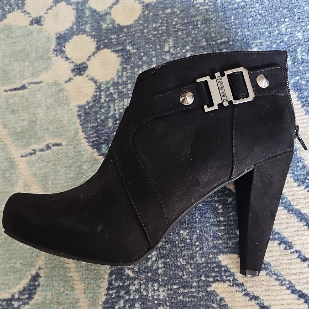 G by Guess Black Ankle Booties with Buckle